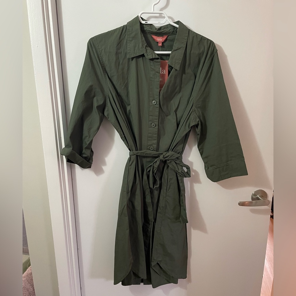 Olive Green Shirt Dress